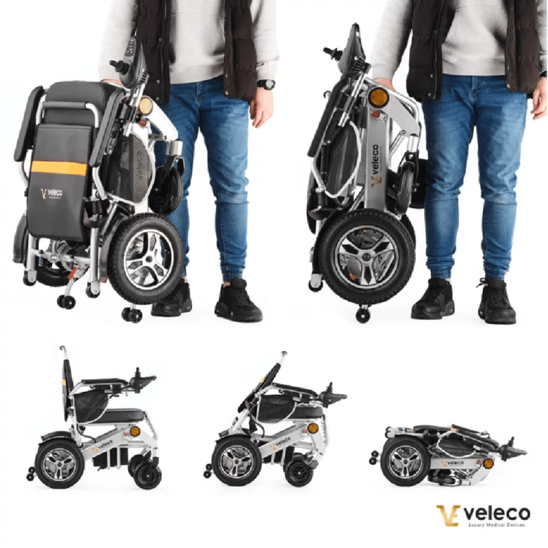 Veleco COSMO Lightweight Folding Electric Wheelchair With Easy To Use One Finger Joystick 250W Motor - View #10